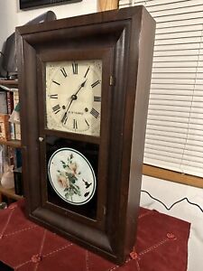 Antique 1918 Seth Thomas Clock Wall Mantle Mahogany Wood Model 785