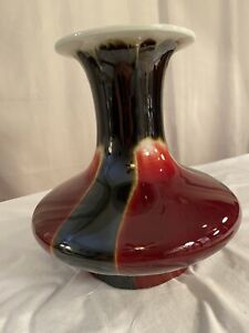 Chinese Oxblood Flamb Glaze Sang De Boeuf Porcelain Pottery Vase