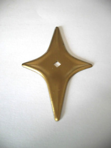 Vintage Satin Antique Brass Star Backplate For Drawer Cabinet Knobs