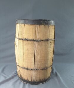 Vintage Rustic Wooden 17 Tall Nail Keg Barrel