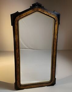 Antique 1870s Eastlake Style Lacquer Tortoise Finish Wood Wall Mirror Gilt 47