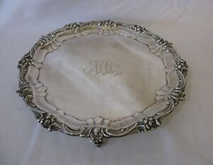 Antique English Sterling Silver Salver Sheffield W G Sissons 1909