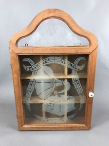 Music Gramophone Record Player Wood Hanging Wall Curio Box