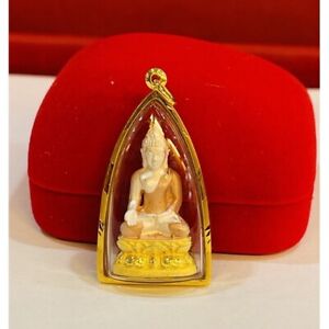 Thai Amulet Buddha Phra Phairi Phinat 18k Pendant Real Gold Frame Waterproof