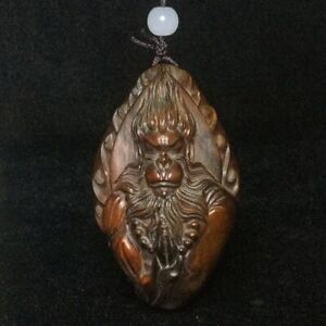 Chinese Boxwood Hand Carved Sun Wukong Monkey King Statue Netsuke Gift H 6 3 Cm