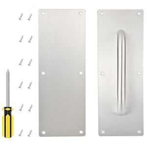 201 Stainless Steel Door Handle 1 Set Pull And Push Plate Door Handle With 