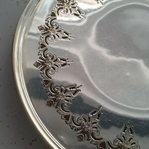 Poole Silver Co Small Reticulated Pierced Serving Plate Epns 8674