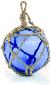 Glass Fishing Floats Cobalt Blue Japanese Glass Floats 5 Nautical Rope Ball