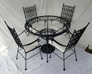 Fully Restored Arhtur Umanoff Mid Century Wrought Iron Granada Dining Set