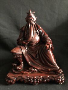 Chinese God Of War Statue Within Dragon Tortoise Design Wooden Statue Carved