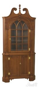 58293ec Chippendale Style Bench Made Solid Walnut Corner Cabinet
