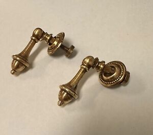 Antique Brass Drawer Pulls Handles Teardrop Vintage Cabinet Knobs Set Of 2 