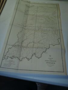 Vintage Map G A Sketch Of The Public Surveys In Indiana 