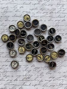 35 Vintage Typewriter Keys Some Glass 