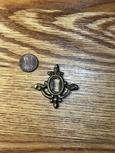 Vintage Old Solid Fancy Brass Escutcheon Key Hole Keyhole Cover Plate