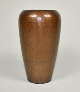 Vintage Roycroft Arts Crafts Vase Copper Hammered Original Patina