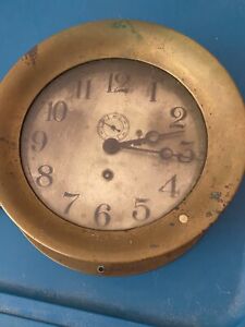 Antique Chelsea Clock Company 6 3 4 Marine Mechanical Clock 1905 1919 Era 