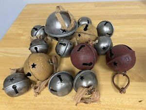 Christmas Jingle Bell Bells 4 3 2 5 In Primitive Rusty Tin Qty 14
