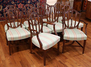 Set Of 10 Early 20th Century Mahogany Baltimore Hepplewhite Dining Chairs