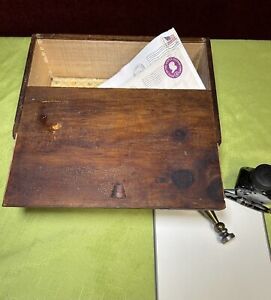Antique Early American Handmade Wood Letter Deed Box 10 3 16 X 6 3 4 X 3 5 8 