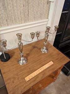 Pair Of Large Towle Sterling Silver 4pc Candelabras