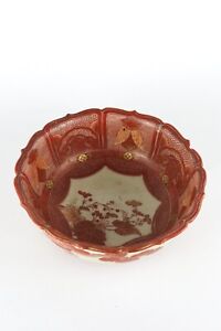 Antique Meiji Japanese Kutani Bowl Dragon Phoenix And Cicada Details