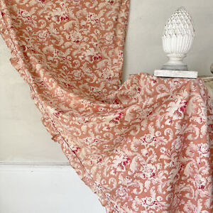 39c 35 78 Inches Available 1900 French Pink Coral Antique Curtain Fabric Per