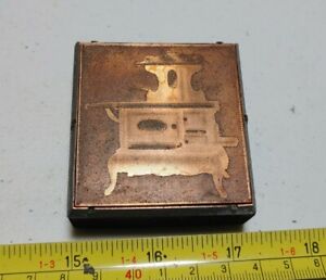Vintage Letterpress Printing Block Cast Iron Cooking Stove