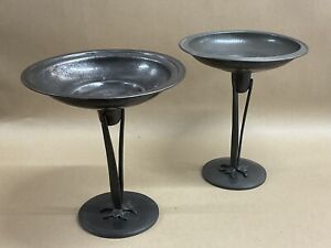 Pair Of Antique Arts And Crafts Movement Pewter Tazzas Comports C1900 Liberty 