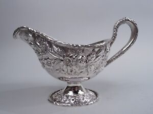 Kirk Gravy Boat 278f Antique Sauce Baltimore Repousse American Sterling Silver