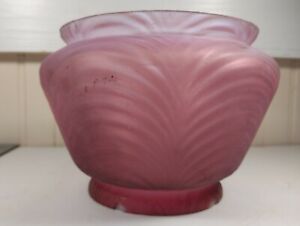 Antique Glass Lamp Shade Cranberry Pan Or Chandelier Shade