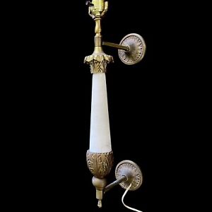 Wall Sconce Light Lamp Marble Neoclassical 20 Electric Vtg Hollywood Regency