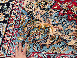 9x12 Red Antique Oriental Rug Handmade Vintage Hand Knotted Big Traditional 9x13