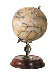 Desktop Globe Mercator 1541 Old World Terrestrial 7 75 Brass Wood Stand New