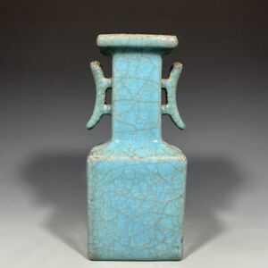 Chinese Ru Kiln Porcelain Handpainted Exquisite Binaural Vases 9812