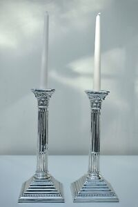 Magnificent Pair 12 Tall Sterling Silver Corinthian Column Candlesticks 2 4 Kg