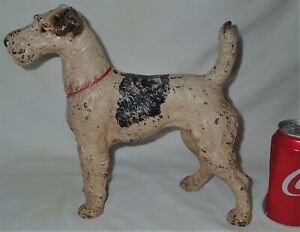 Best Antique Hubley Fox Terrier Cast Iron Dog Art Statue Sculpture Home Doorstop