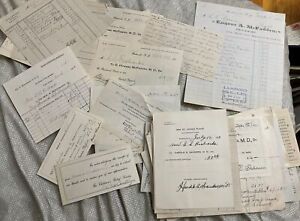 100 Pieces Pre 1920 Hackensack Nj Man S Medical History Bills Letters More