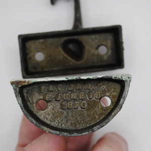 Antique Window Lock Arm Sash 1876 Patent