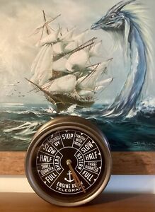 Nautical Clock Engine Telegraph Wall Mount Maritime Shipboard Clock