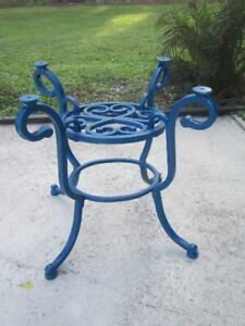 Salterini Style Metal Vintage End Table Blue No Glass Top
