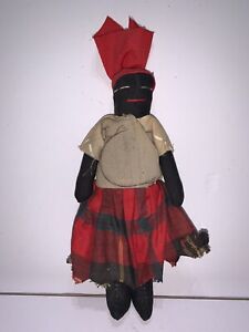 Primitive Antique African American Cloth Doll Hand Made Stitched Folk Art 10 5 