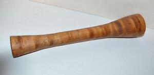 Antique Primitive Hand Turned Wooden Pestle Mallet Masher Farmhouse Tiger Maple