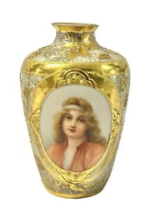 Beautiful 19c Royal Vienna Porcelain Antique Vase Signed Wagner Mark
