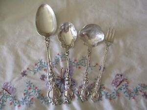 4 Wallace Sterling Silver Serving Pieces 1904 Violet