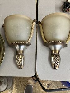 A Pair Of Vintage Hotel Wall Sconces 2 