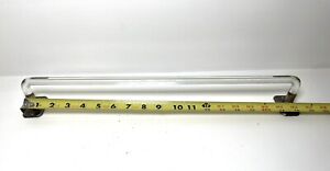 Vintage 18 Inch Clear Glass Towel Bar With Mounting Brackets