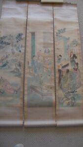Antique Chinese Scroll Paintings Group Of 3 