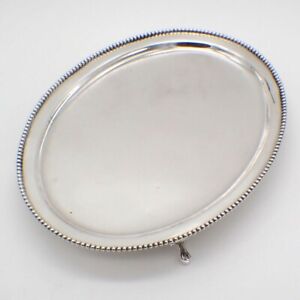 Oval Salver Tray Beaded Rim Kirk Son Co Sterling Silver