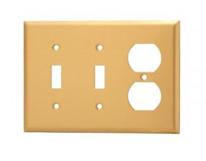 Renovators Supply Switch Plate Brass Double Toggle Light Switch Wall Plate Cover